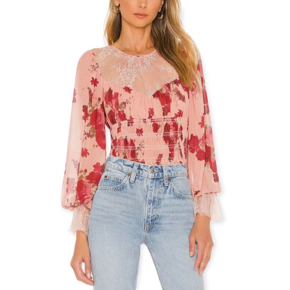 ‎Free People Daphne Blouse In Romantic Combo